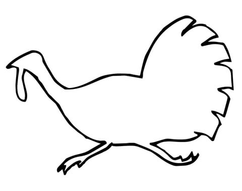 Running Turkey Outline Coloring Page